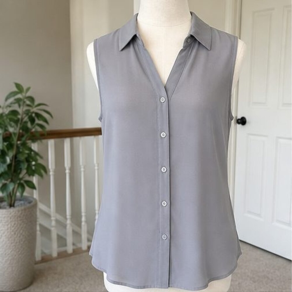 Gray Ruffle Blouse